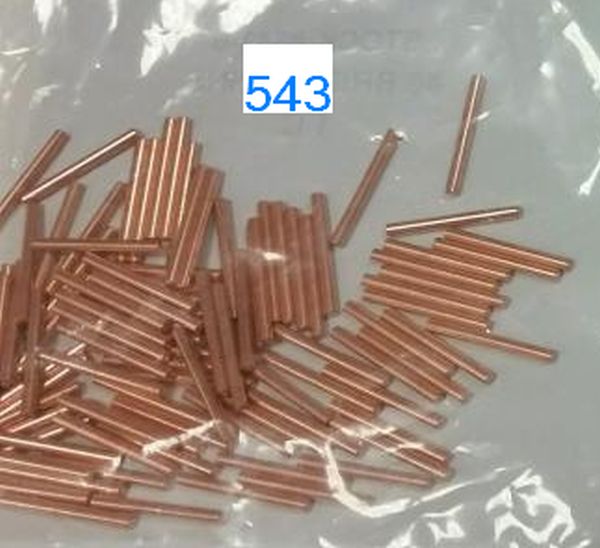 1 ea Flat & Pointed End 0.096" diameter Coppered #8 100 Piano Bridge Pins 