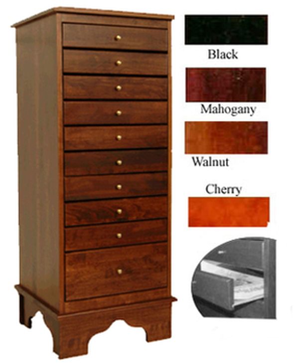 Music Storage Cabinet 42 Inch High 10 Drawer