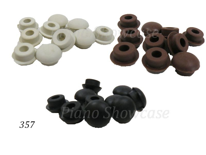 6 Piano Cabinet Rubber Buttons/Bumpers 12mm diameter 2mm tall Brown 