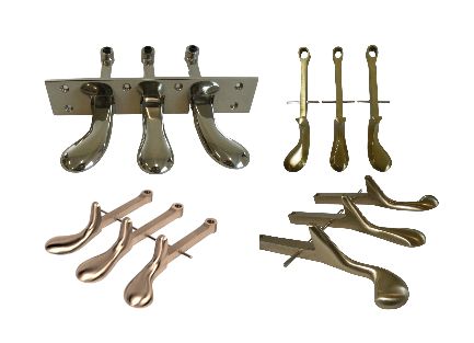 Grand Piano Pedals in solid brass & nickel plated, for all piano makes.