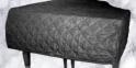 Quilted black grand piano cover for Mason and Hamlin pianos - view options
